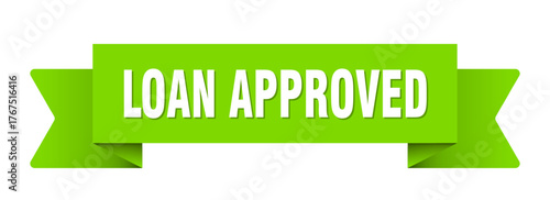 loan approved ribbon isolated on transparent background. loan approved ribbon