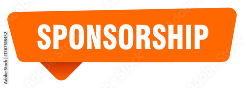 sponsorship sticker. sponsorship orange sign isolated on transpatent background