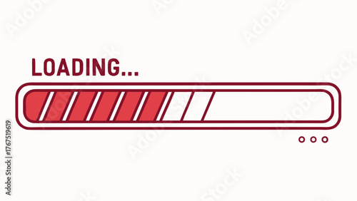 Dynamic loading bar with progress animation and text, signifying waiting, buffering, or processing for digital interfaces and applications
