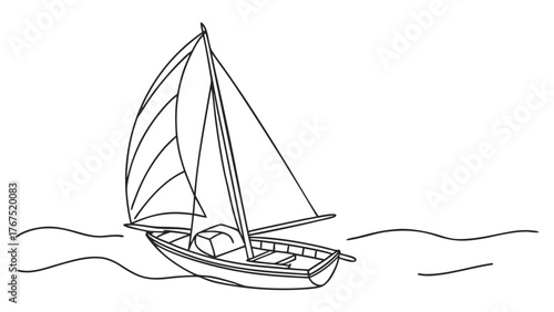 Elegant sailboat glides gracefully across calm waters, embodying freedom and adventure on a serene maritime journey.
