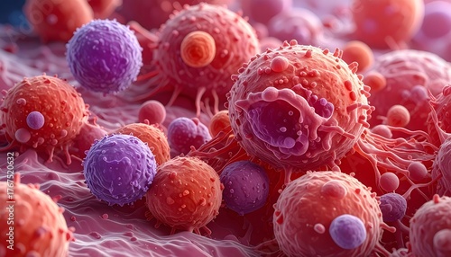 Microscopic Image of Chronic Lymphocytic Leukemia Cells