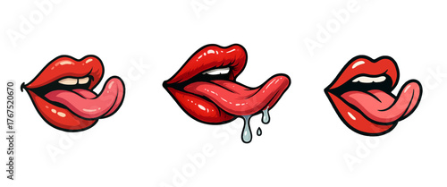 red lips with hearts