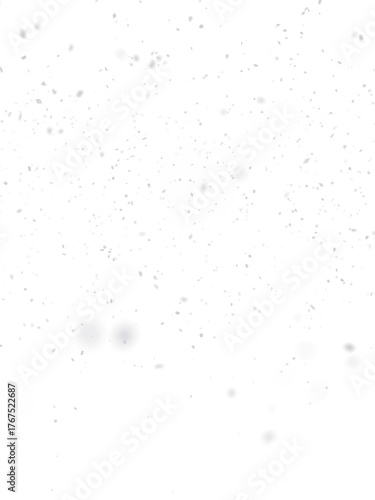 Realistic falling snow overlay, transparent PNG, vertical