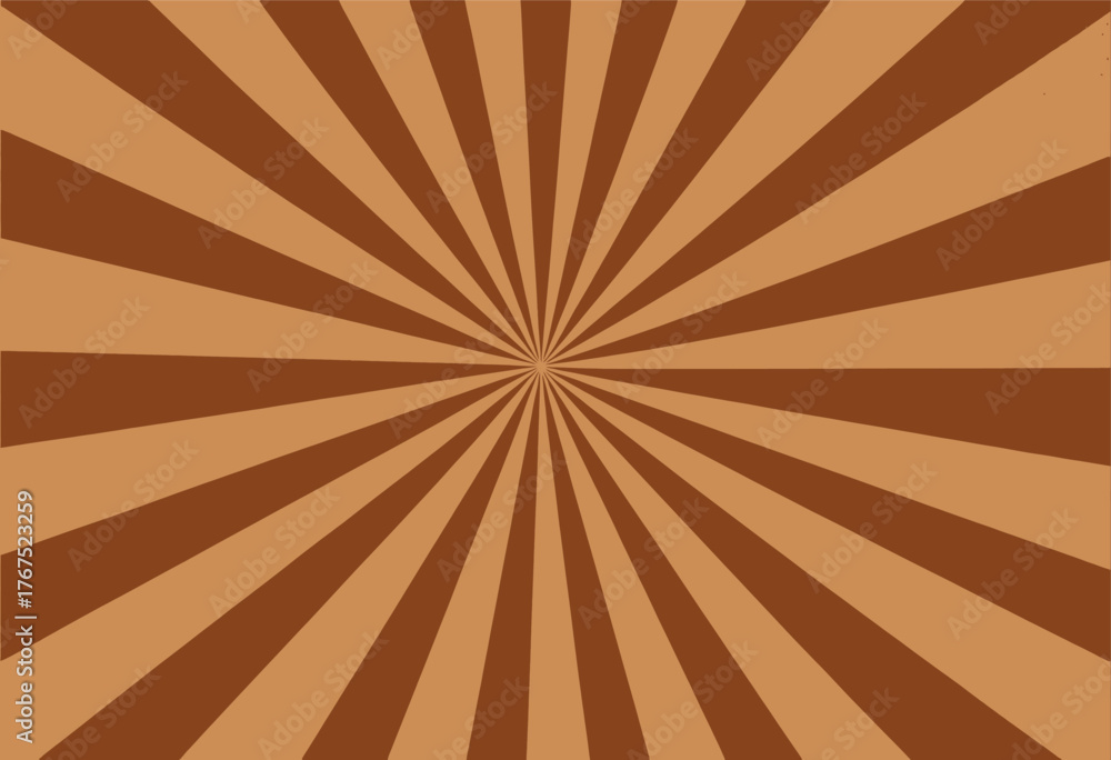 Radiating sunburst pattern with alternating brown tones, vintage graphic design
