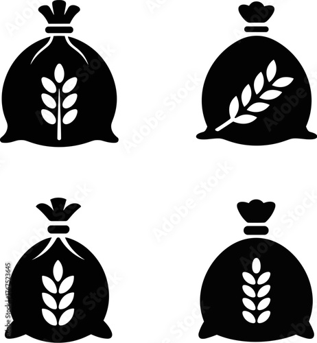 Social Support and Food Help Vector Illustration Food Bank and Volunteer Aid Silhouette Vector