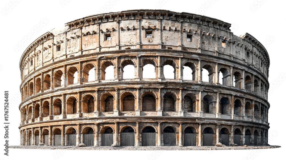 Fototapeta premium Iconic colosseum structure in rome italy against a dark background