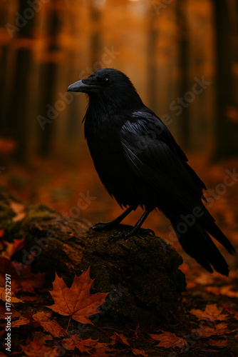 crow on the ground