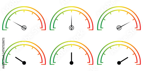 Indicator meter scale symbol icon. speedometer icon line art vector illustration. Speedometer Icons collection. An icon resembling a speedometer dial with a needle pointing to a high.  Speed indicator