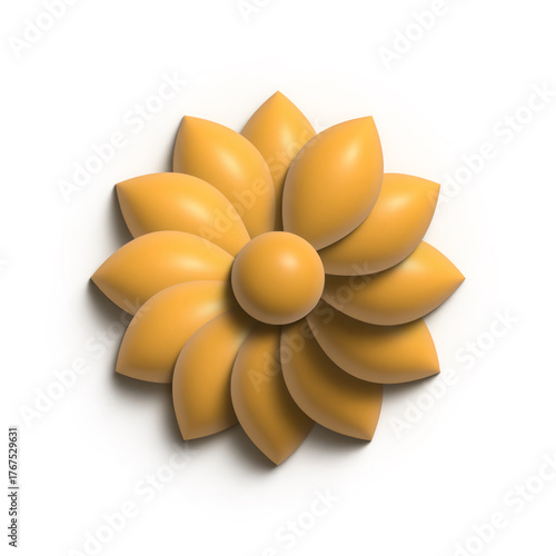 3D yellow flower icon