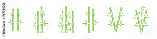 Bamboo vector filled vector icon set