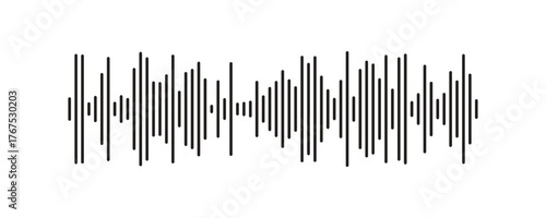 A simple black and white illustration of an audio waveform display