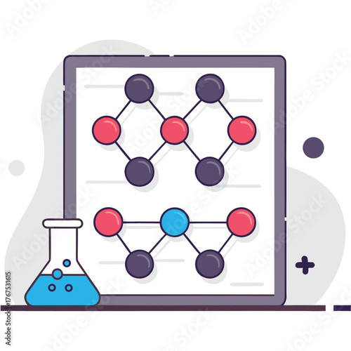 molecules connected with lines  chemistry science