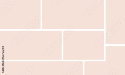 A simple pattern of light pink rectangular tiles with white grout lines