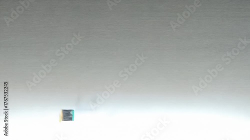 Abstract digital scene with a glowing horizontal light line moving across a minimalistic background, symbolizing a scanning or data processing effect. Futuristic technology concept with motion blur.