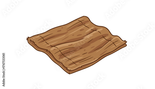 A simple, stylized illustration of a brown rag for cleaning, isolated on a clean white background, perfect for domestic chores, DIY projects, and general household use, conveying a sense of