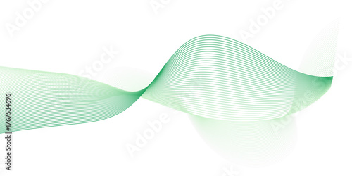 Vibrant abstract background with wavy green lines and a blue gradient vector pattern design