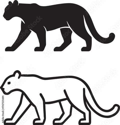 silhouette of a leopard.