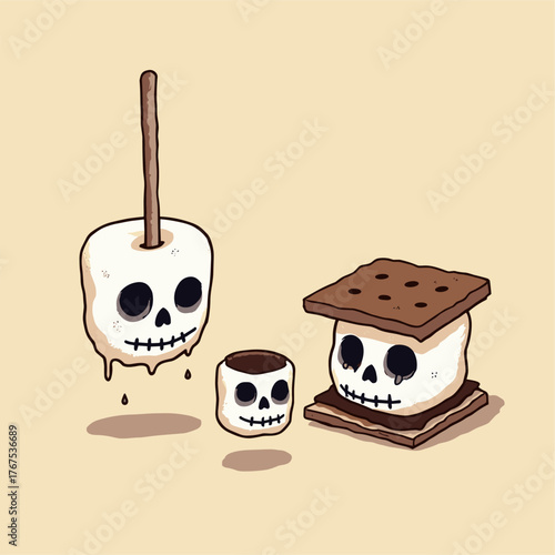 Melting Marshmallow Skulls