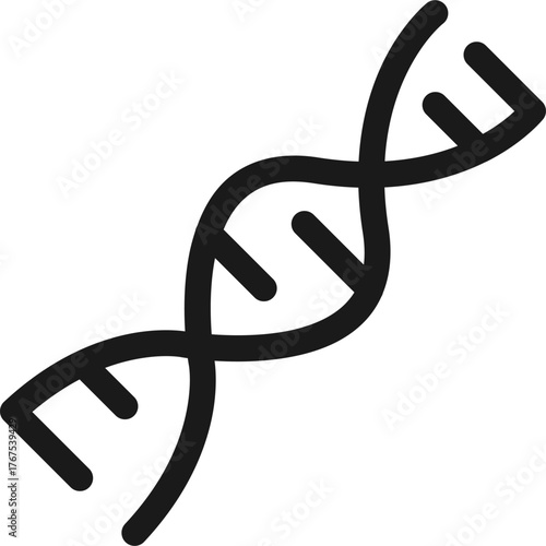 Hand Drawn DNA Line Icon – Doodle Genetic Helix Symbol