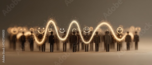 Positive energy wave enhancing employee morale and engagement in a corporate setting conceptual illustration inspirational environment