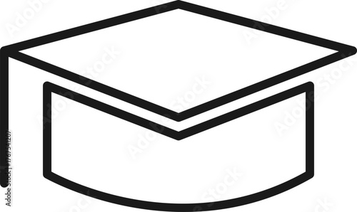 Graduation Cap Doodle Line Icon – Thin Education Symbol
