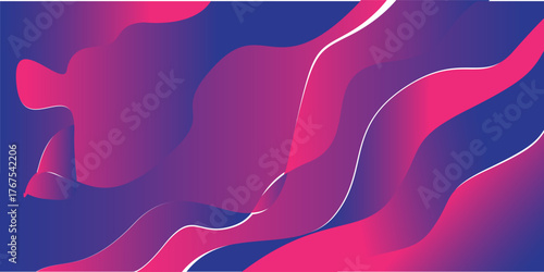 An abstract background with smooth pink, purple, and blue waves. The gradient colors flow softly, creating a modern and stylish design.