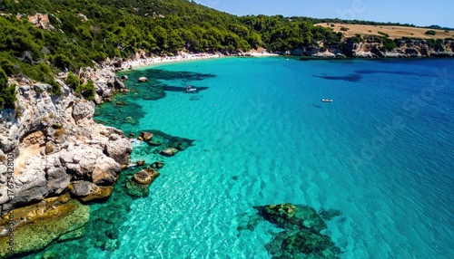 Seaside adventure tropical coastline aerial photography serene environment bird's eye view natural beauty