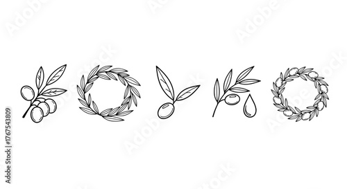 Abstract artistic representation of the number 2025, intertwined with circular floral or laurel wreath elements, rendered in a delicate, sketch-like style with a subtle, ethereal glow against a dark