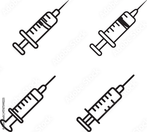 Syringe with needle and medicine isolated on white background