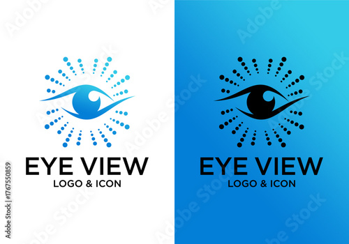 vector modern abstract eye logo icon design