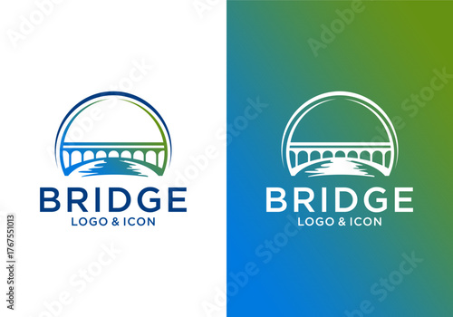 simple bridge logo icon vector design