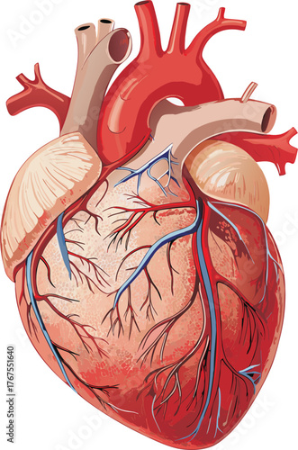 Realistic Human Heart – High Quality Vector Illustration