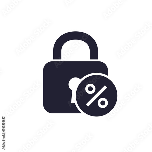 fixed interest rate icon with lock