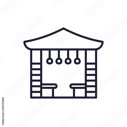 gazebo icon, pavilion line design on white