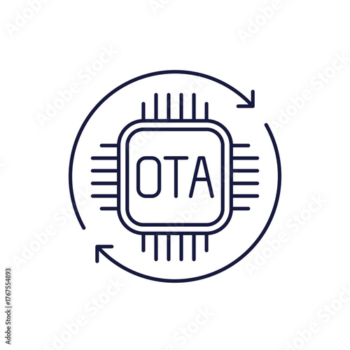OTA icon, Over-the-Air update of firmware, line design