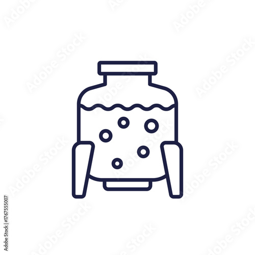 Bioreactor icon on white, line vector
