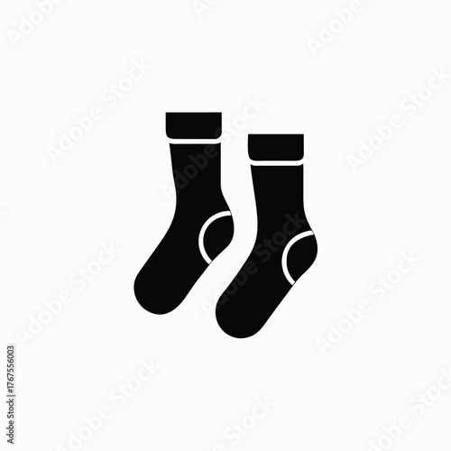 socks icon front view silhoutte vector template.