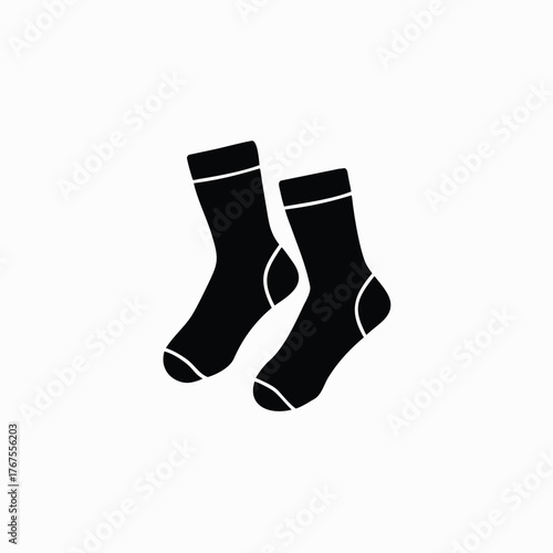 socks icon front view silhoutte vector template.