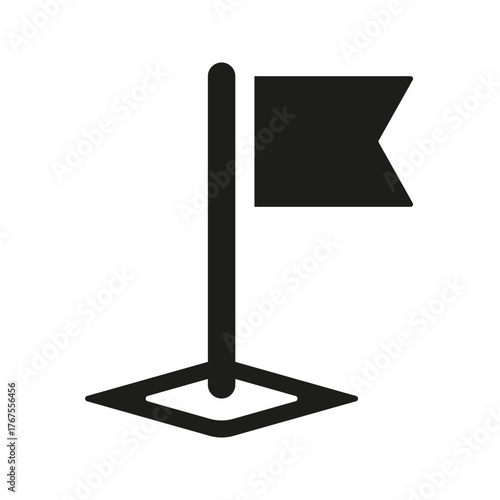 Web navigation flag pointer icon. Sign marking territory on map and directions of localization and deployment location for travel and search desired place