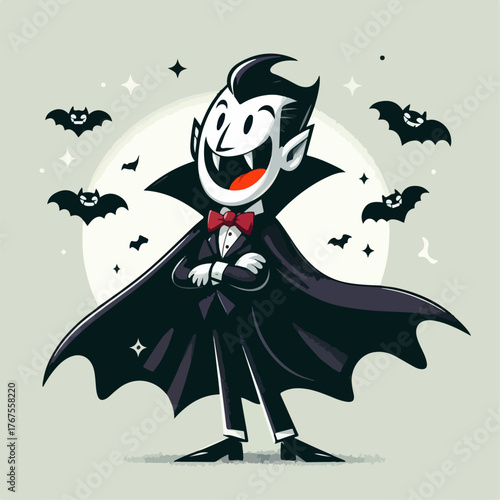 Dracula cartoon vector illustration