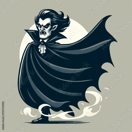 Illustration of old scary Dracula