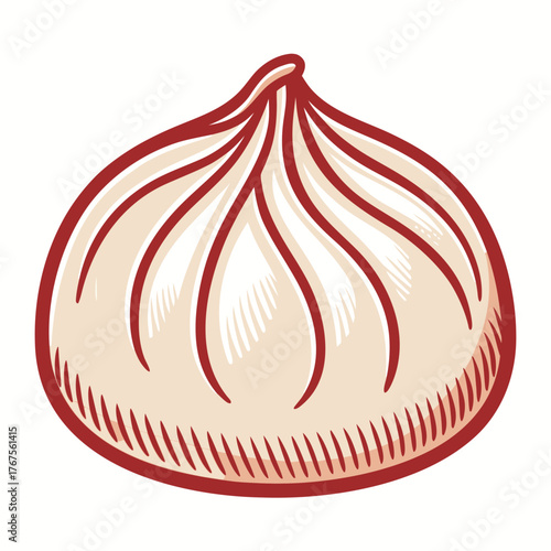 Featuring Create Bold Stroke Chinese Baozi Steamed Crisp Premium Digital Asset