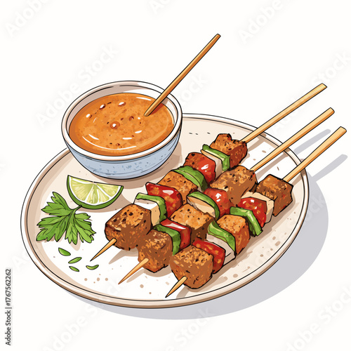 Featuring Create Bold Stroke Indonesian Satay Skewers Beautiful Professional Photo