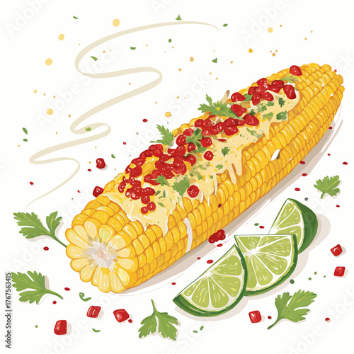 Create Bold Stroke Mexican Elote Corn Creative Visual Suitable for Design