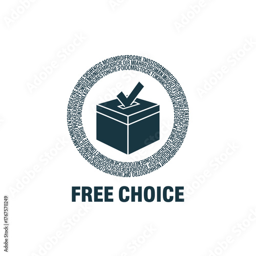 Free Choice Voting Ballot Box Icon