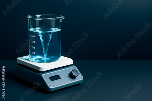 Magnetic Stirrer Vortex in Beaker — Chemistry Lab Mixing Concept