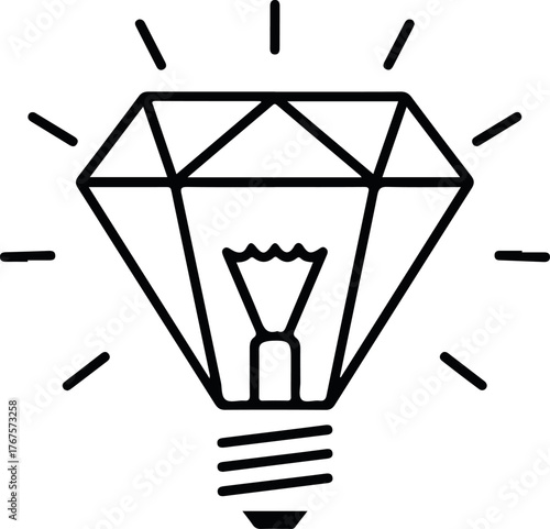 This fits all constraints: one sentence, under 200 characters, uses words from both lists, no colon, no conversational text/image/linkA bright vector illustration of an electric light bulb icon symbol