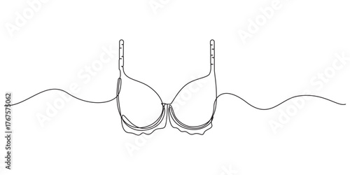 Minimalist Continuous Line Art of a Bra,Minimalist Continuous Line Drawing of a Bralette,Minimalist One Line Bra Drawing ,Continuous Line Art Bra Illustration,