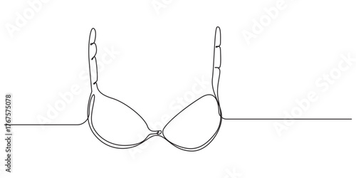 Minimalist Continuous Line Art of a Bra,Minimalist Continuous Line Drawing of a Bralette,Minimalist One Line Bra Drawing ,Continuous Line Art Bra Illustration,