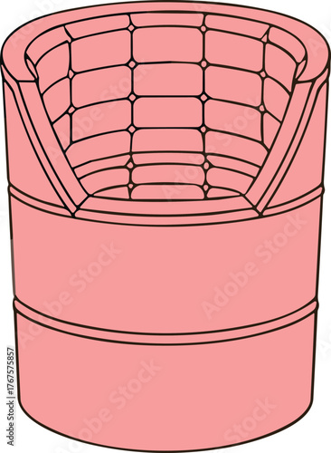 3D honeycomb cylinder model, structural engineering concept, polygonal mesh interior, lightweight design, industrial strength visualization, cad drawing flat vector illustration